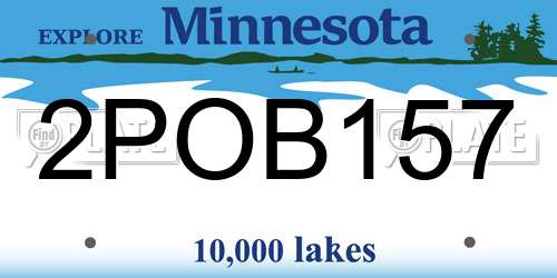 2POB157 Minnesota License Plate
