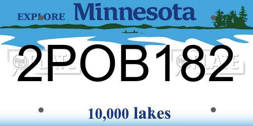 2POB182 Minnesota License Plate