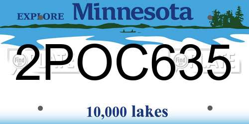 2POC635 Minnesota License Plate