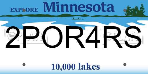 2POR4RS Minnesota License Plate