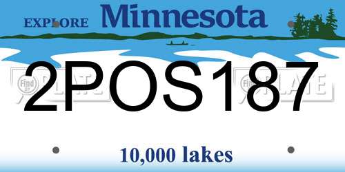2POS187 Minnesota License Plate