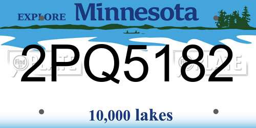 2PQ5182 Minnesota License Plate