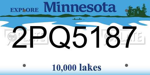 2PQ5187 Minnesota License Plate