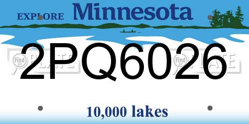 2PQ6026 Minnesota License Plate