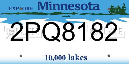 2PQ8182 Minnesota License Plate