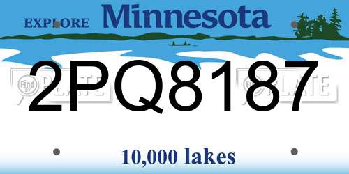 2PQ8187 Minnesota License Plate