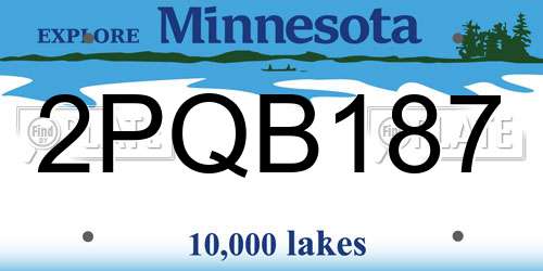 2PQB187 Minnesota License Plate