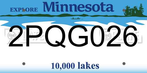 2PQG026 Minnesota License Plate