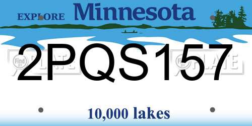 2PQS157 Minnesota License Plate