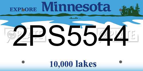 2PS5544 Minnesota License Plate