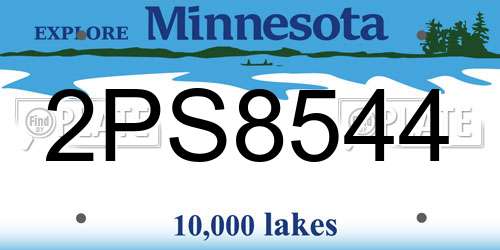 2PS8544 Minnesota License Plate