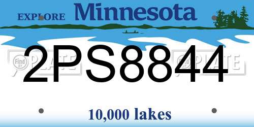 2PS8844 Minnesota License Plate