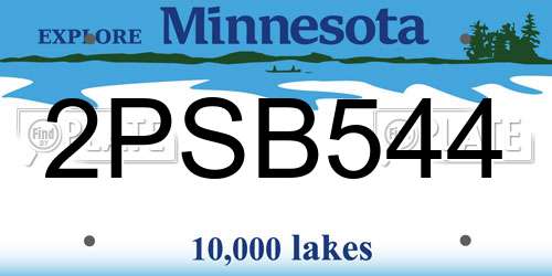 2PSB544 Minnesota License Plate
