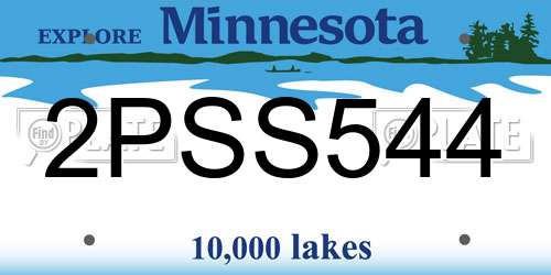 2PSS544 Minnesota License Plate