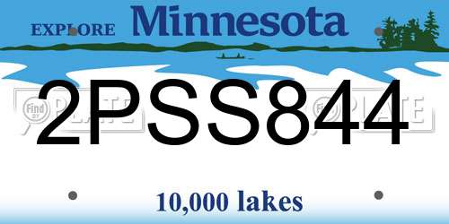 2PSS844 Minnesota License Plate