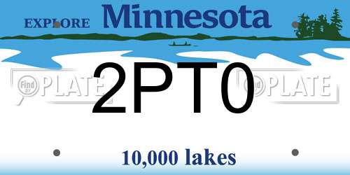 2PT0 Minnesota License Plate