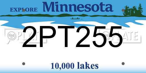 2PT255 Minnesota License Plate