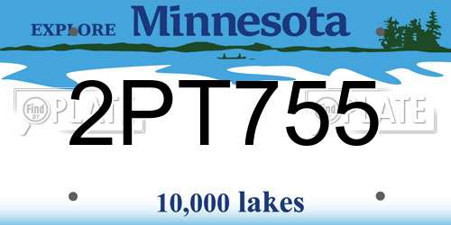 2PT755 Minnesota License Plate