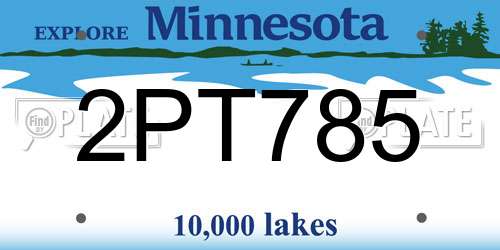 2PT785 Minnesota License Plate