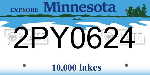 2PY0624 Minnesota License Plate