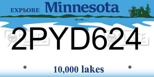 2PYD624 Minnesota License Plate