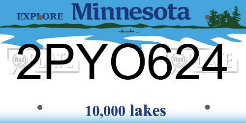 2PYO624 Minnesota License Plate
