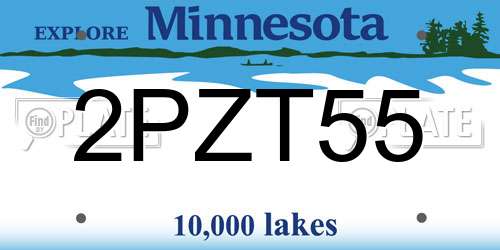 2PZT55 Minnesota License Plate