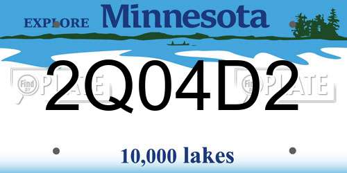 2Q04D2 Minnesota License Plate