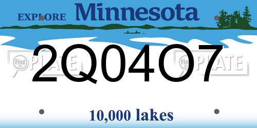 2Q04O7 Minnesota License Plate