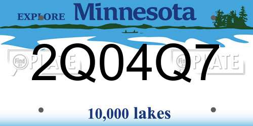 2Q04Q7 Minnesota License Plate