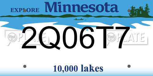 2Q06T7 Minnesota License Plate