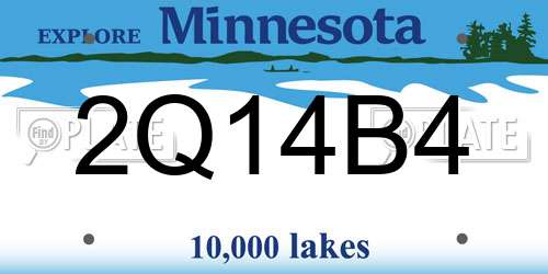 2Q14B4 Minnesota License Plate