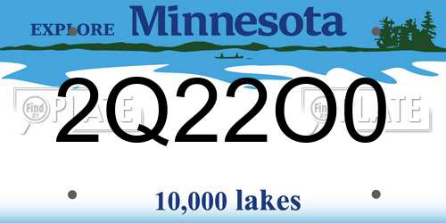 2Q22O0 Minnesota License Plate