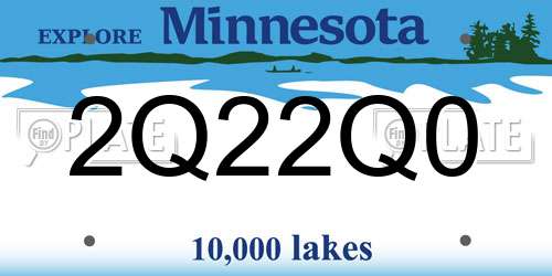 2Q22Q0 Minnesota License Plate