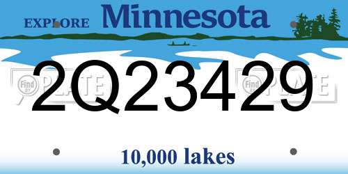 2Q23429 Minnesota License Plate