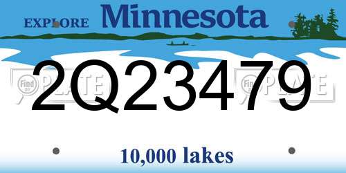 2Q23479 Minnesota License Plate