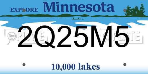 2Q25M5 Minnesota License Plate