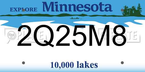 2Q25M8 Minnesota License Plate