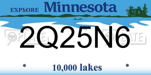 2Q25N6 Minnesota License Plate