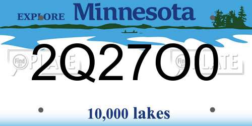 2Q27O0 Minnesota License Plate
