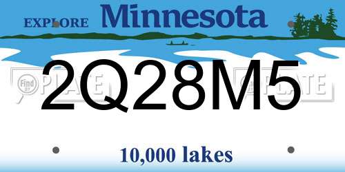 2Q28M5 Minnesota License Plate