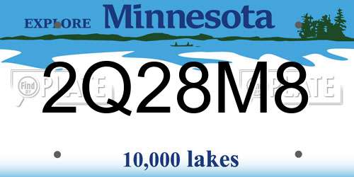 2Q28M8 Minnesota License Plate