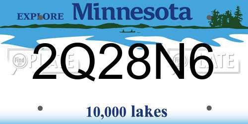 2Q28N6 Minnesota License Plate
