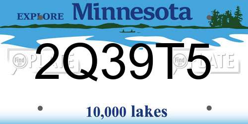 2Q39T5 Minnesota License Plate