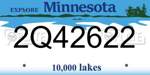 2Q42622 Minnesota License Plate