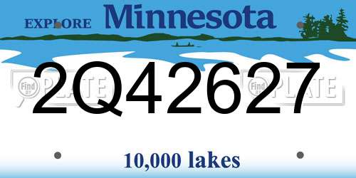 2Q42627 Minnesota License Plate