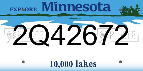 2Q42672 Minnesota License Plate