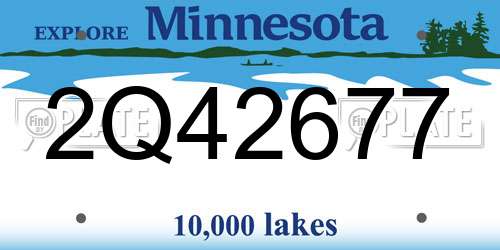 2Q42677 Minnesota License Plate