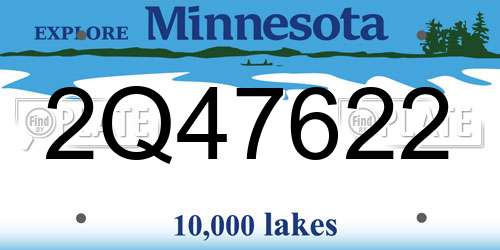 2Q47622 Minnesota License Plate