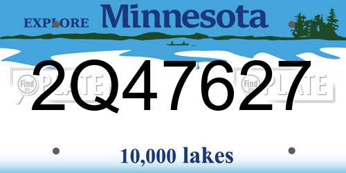 2Q47627 Minnesota License Plate